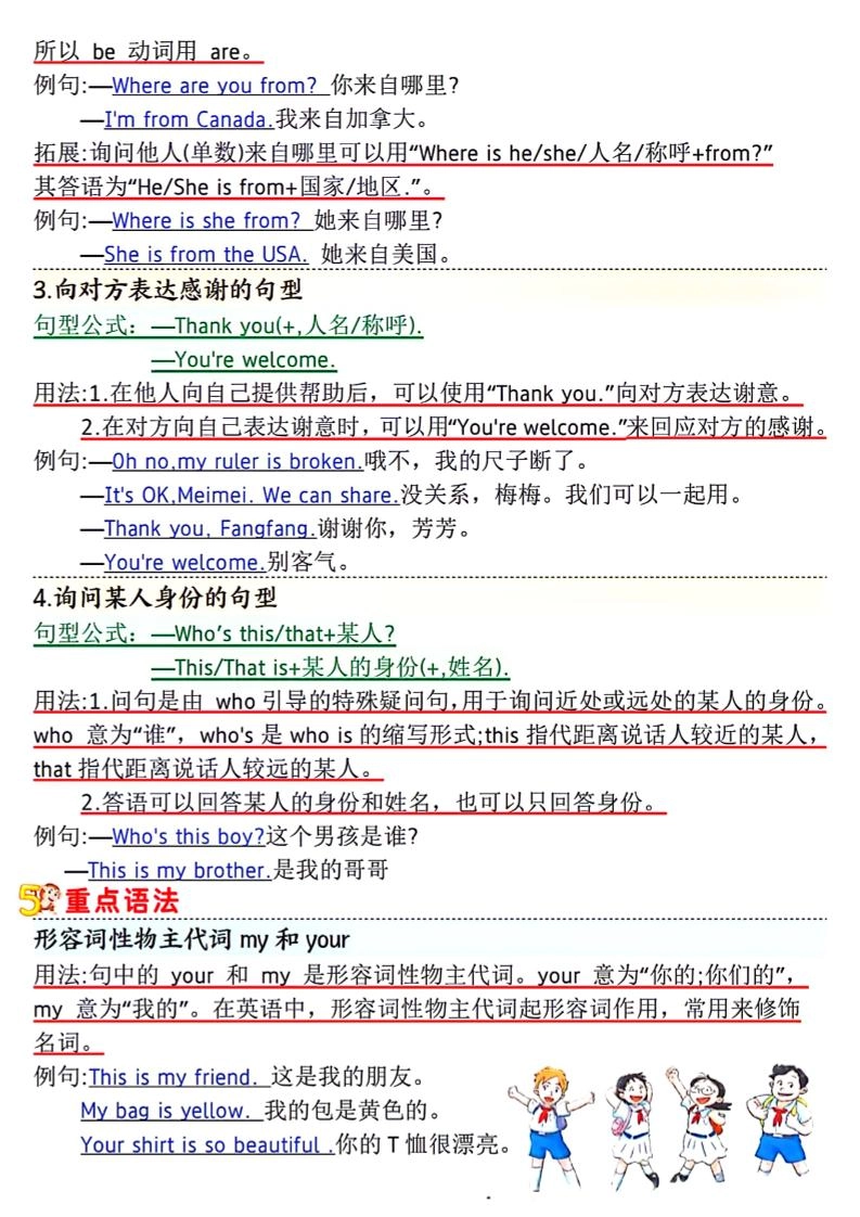 人教PEP版三下英语1-6单元记读小纸条