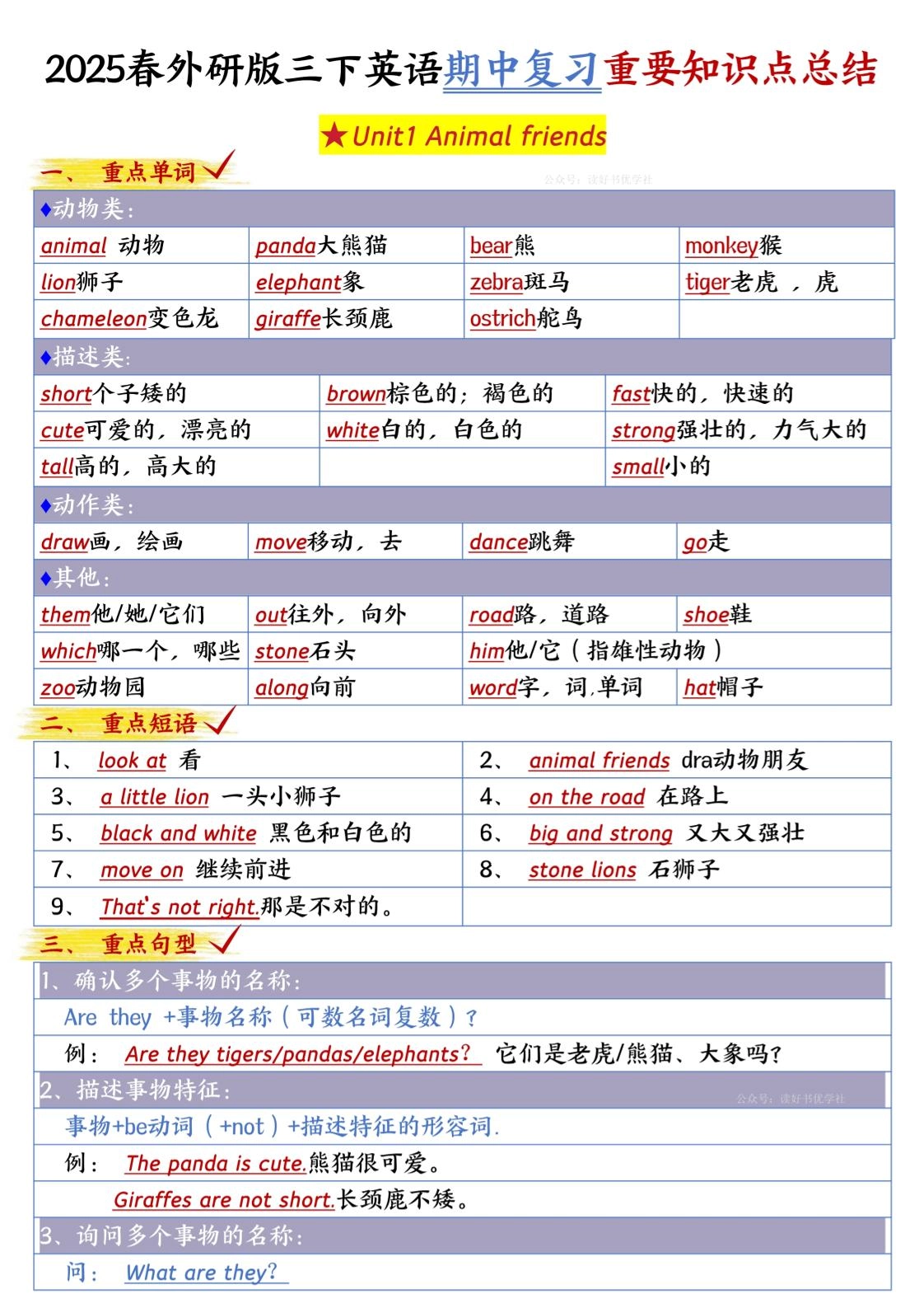 三下英语外研期中知识清单1-倾慕网