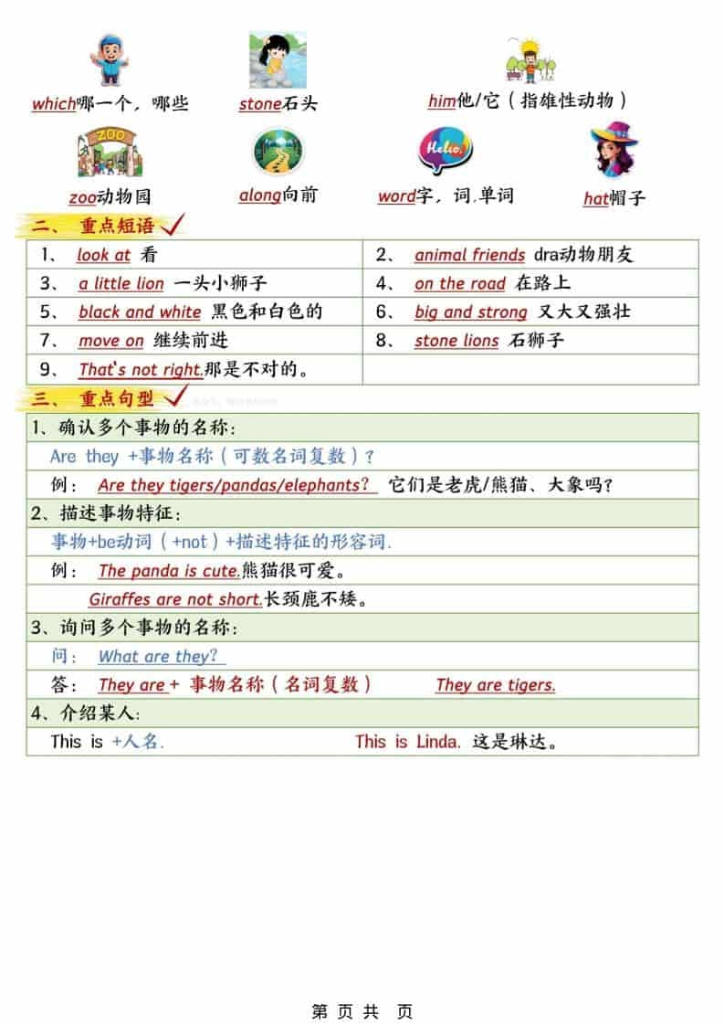 三年级下英语1-6单元考点知识清单《外研版（三起）》