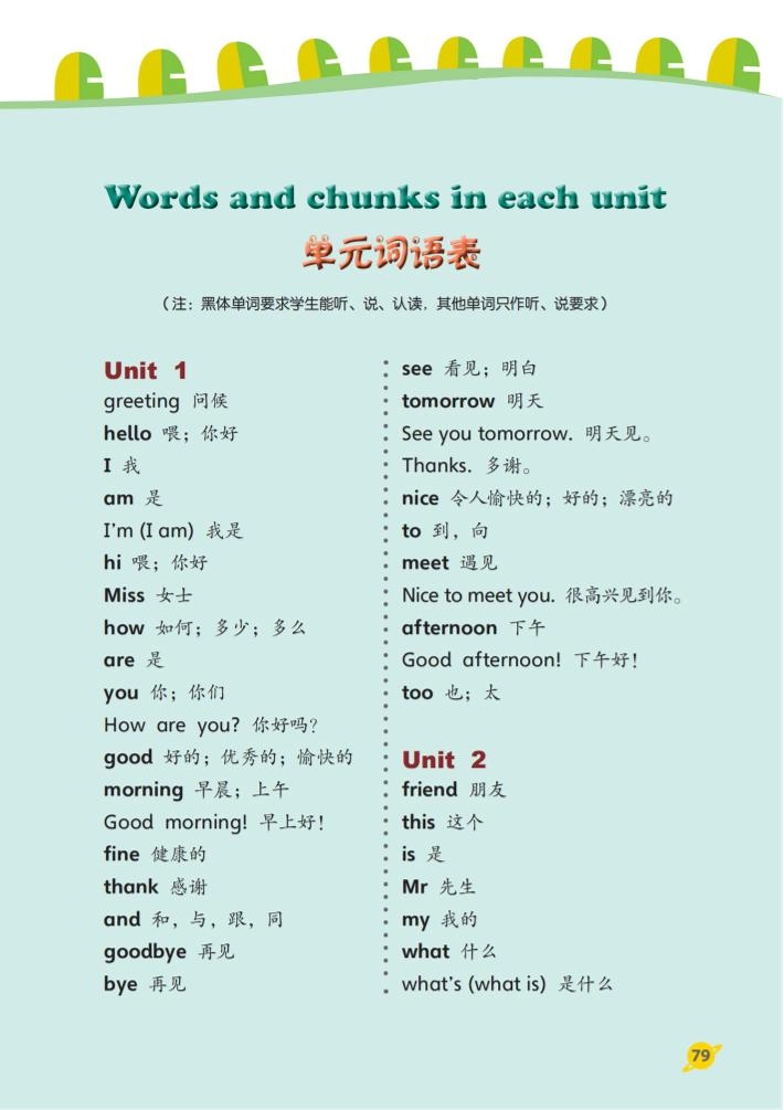 三上英语（鲁科版）单词表-倾慕网