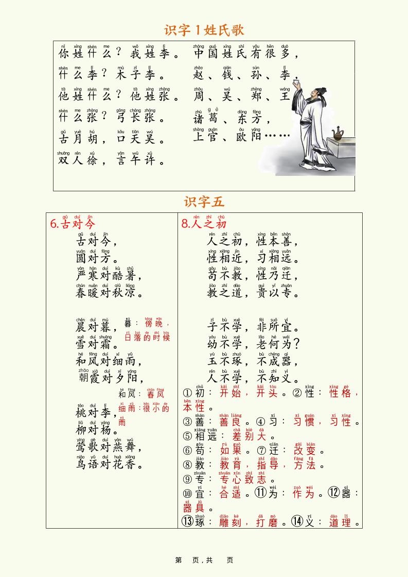 新一下语文寒假预习全册必背知识汇总（十三类知识点）17页