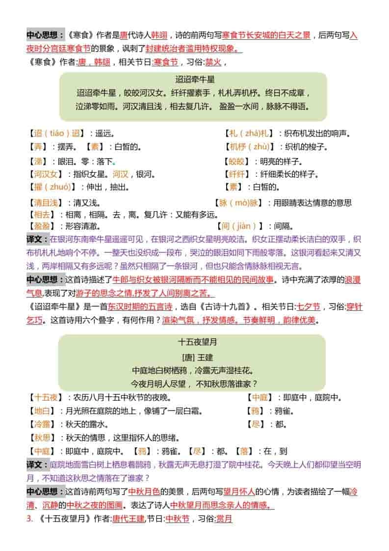 六年级下语文1-8单元重要考点汇总