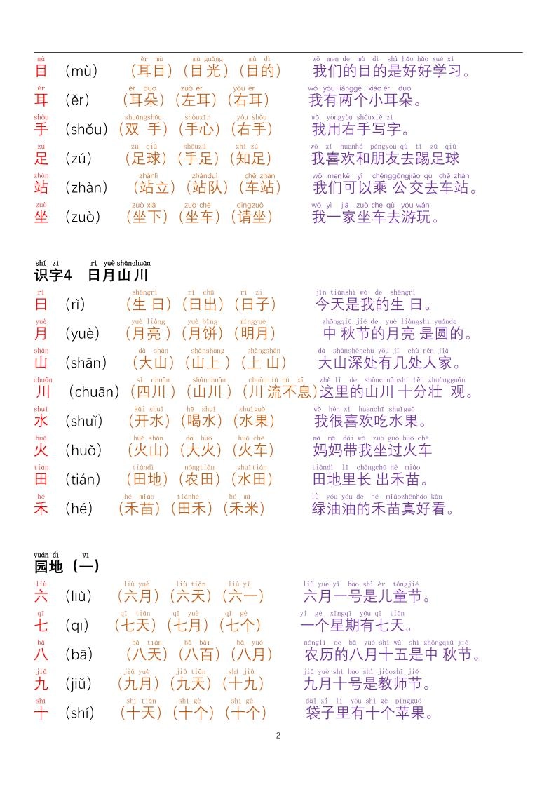 一年级上语文每日晨读彩色阅读本-倾慕教程合集