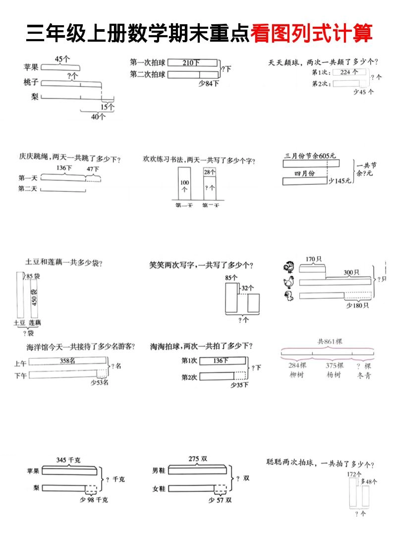 三上数学看图列式-倾慕网